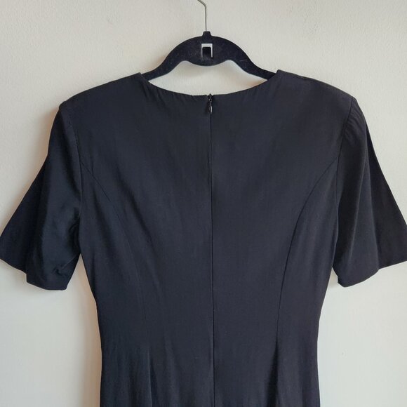 Escada Black Midi Sheath Dress with Ruched Front - US 4 (XS) - Picture 7 of 9